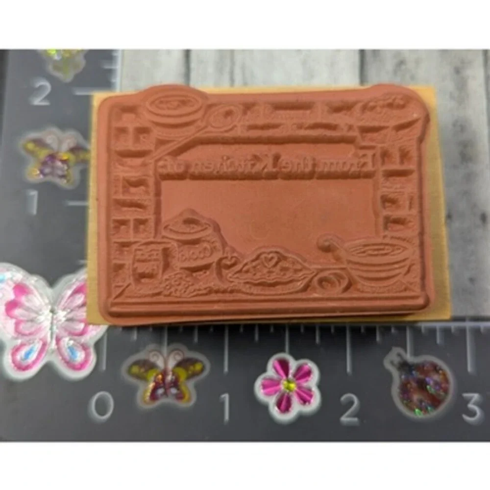 Inkadinkado From The Kitchen Of Label 2314 Rubber Stamp Wood #D31
